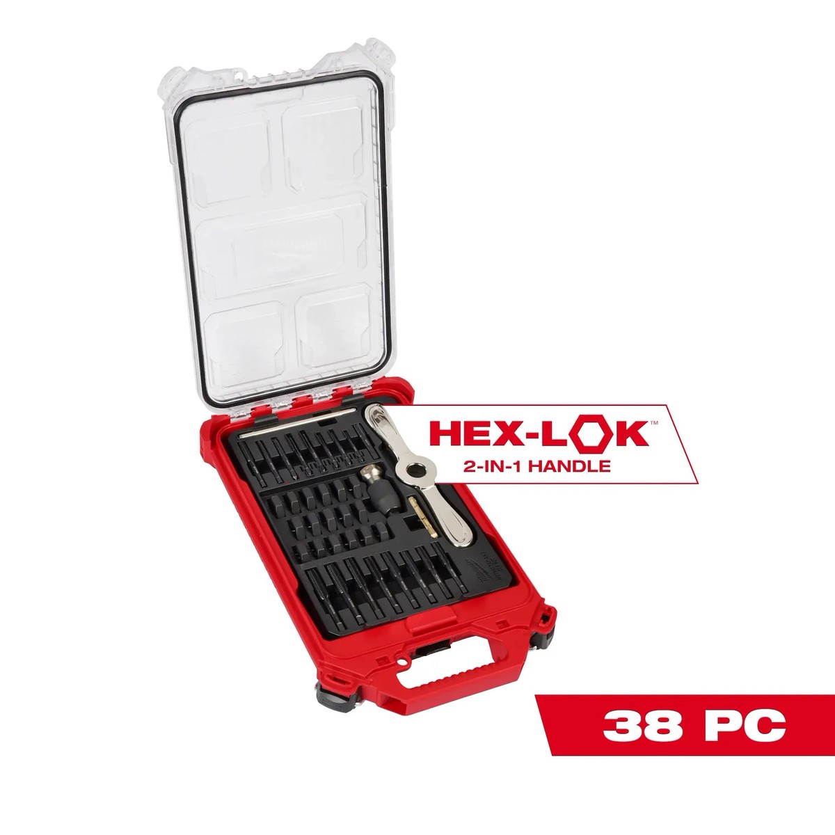 Tap & Die - Milwaukee 38PC Metric Tap & Die PACKOUT Set w/ Hex-LOK 2-in-1 Handle, 49-22-5603