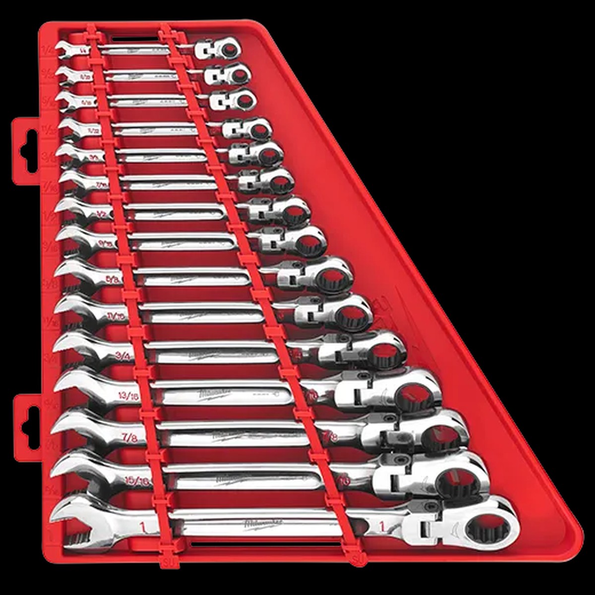 Wrench Set - Milwaukee 15pc SAE Flex Head Ratcheting Combination Wrench Set, 48-22-9413