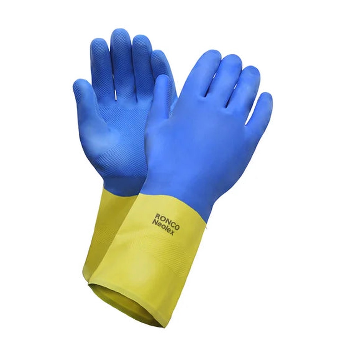 General Purpose Gloves - Ronco Neolex Neoprene over Latex Reusable Gloves, Flocklined, 56-562-09,