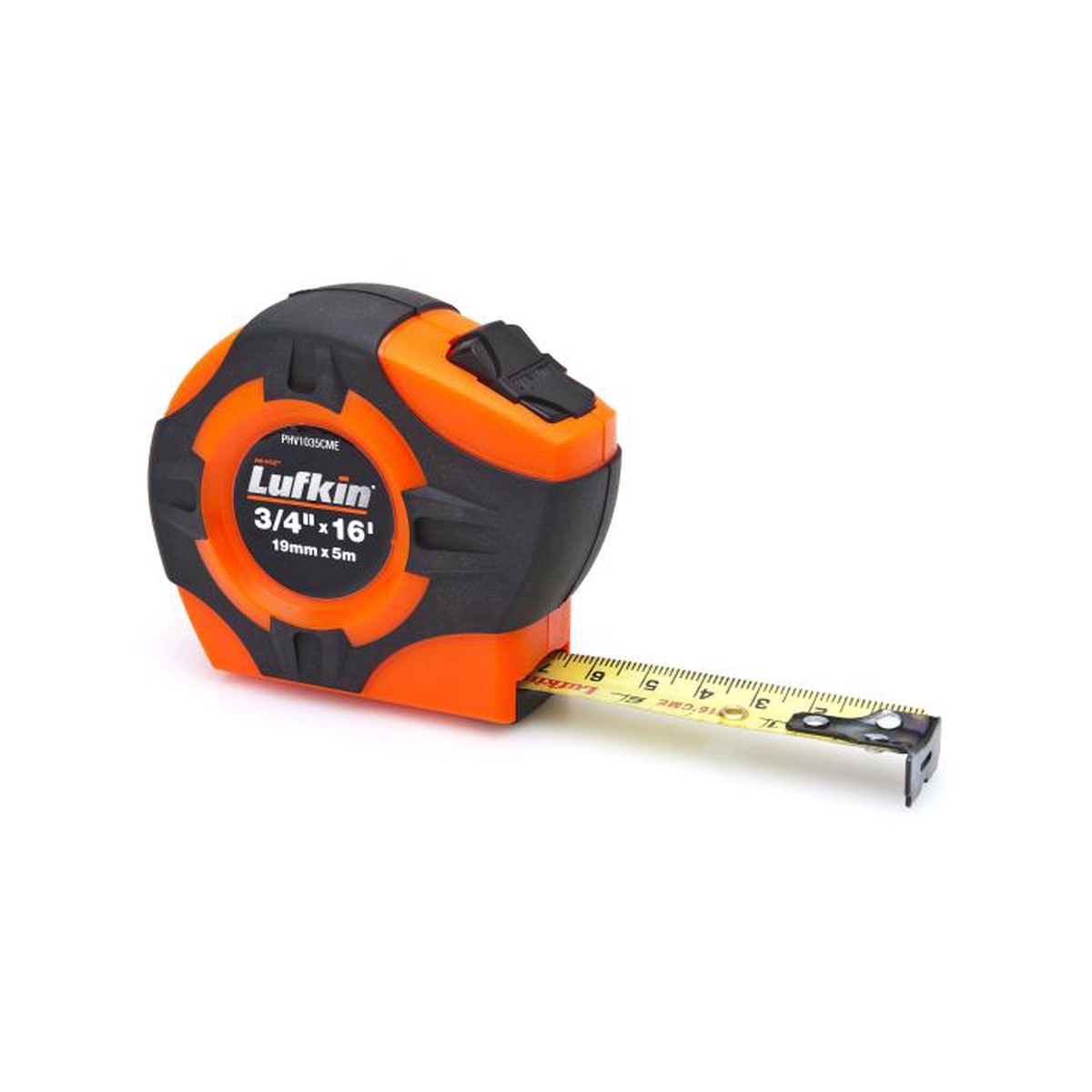 Measuring Tape - Cresent Lufkin 3/4 in x 16ft P1000 Series SAE/Metric Yellow Clad A30 Blade Power Return Tape Measure, PHV1035CMEN
