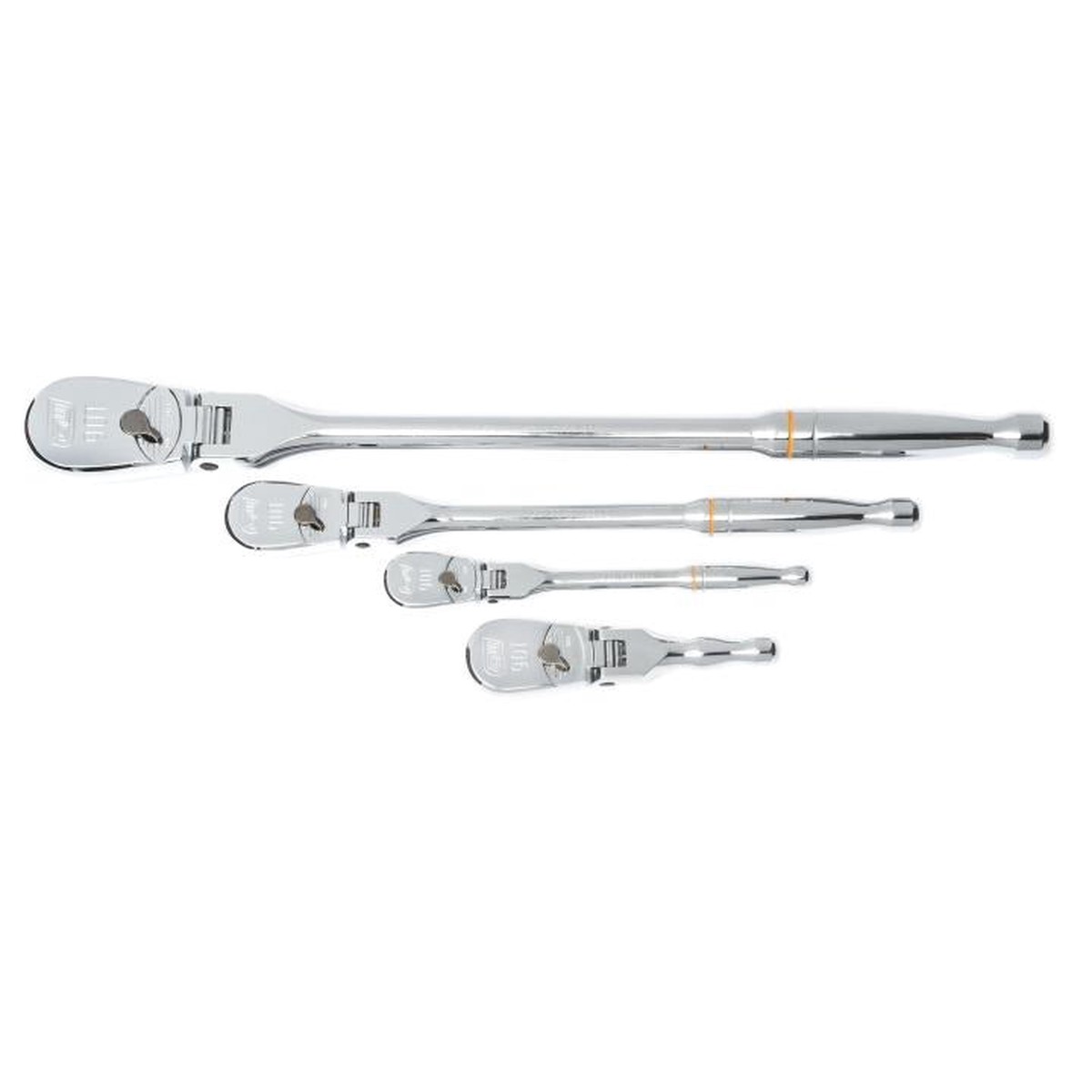 Ratchet Set - Gearwrench 4 Piece 1/4in, 3/8in & 1/2in Drive 90-Tooth Flex Head Teardrop Ratchet Set, 81230T