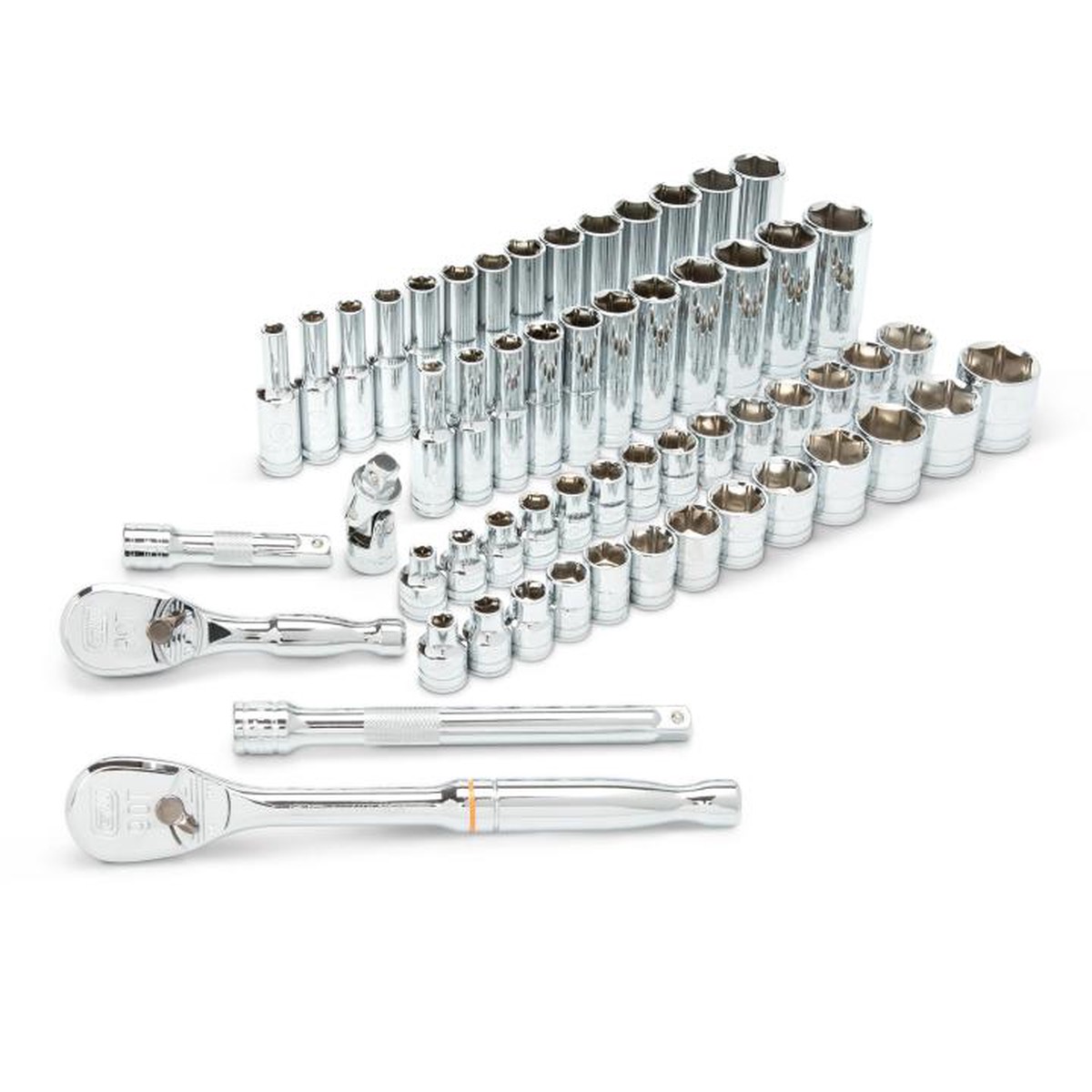 Socket Set - Gearwrench 57 Piece 3/8inDrive 6 Point Standard & Deep SAE/Metric Mechanics Tool Set, 80550