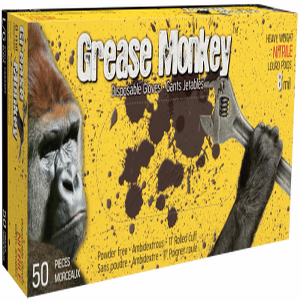 Disposable Gloves - Watson Gloves Grease Monkey 8 mil Powder-Free Disposable Gloves, 5555PF
