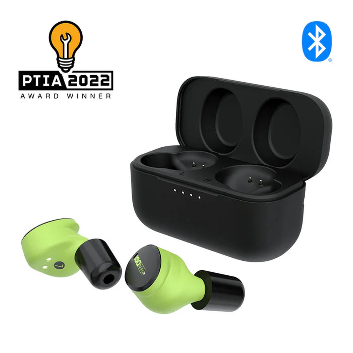 Earbuds - ISOtunes FREE Aware True Wireless Bluetooth Earbuds, Safety Green, IT-15