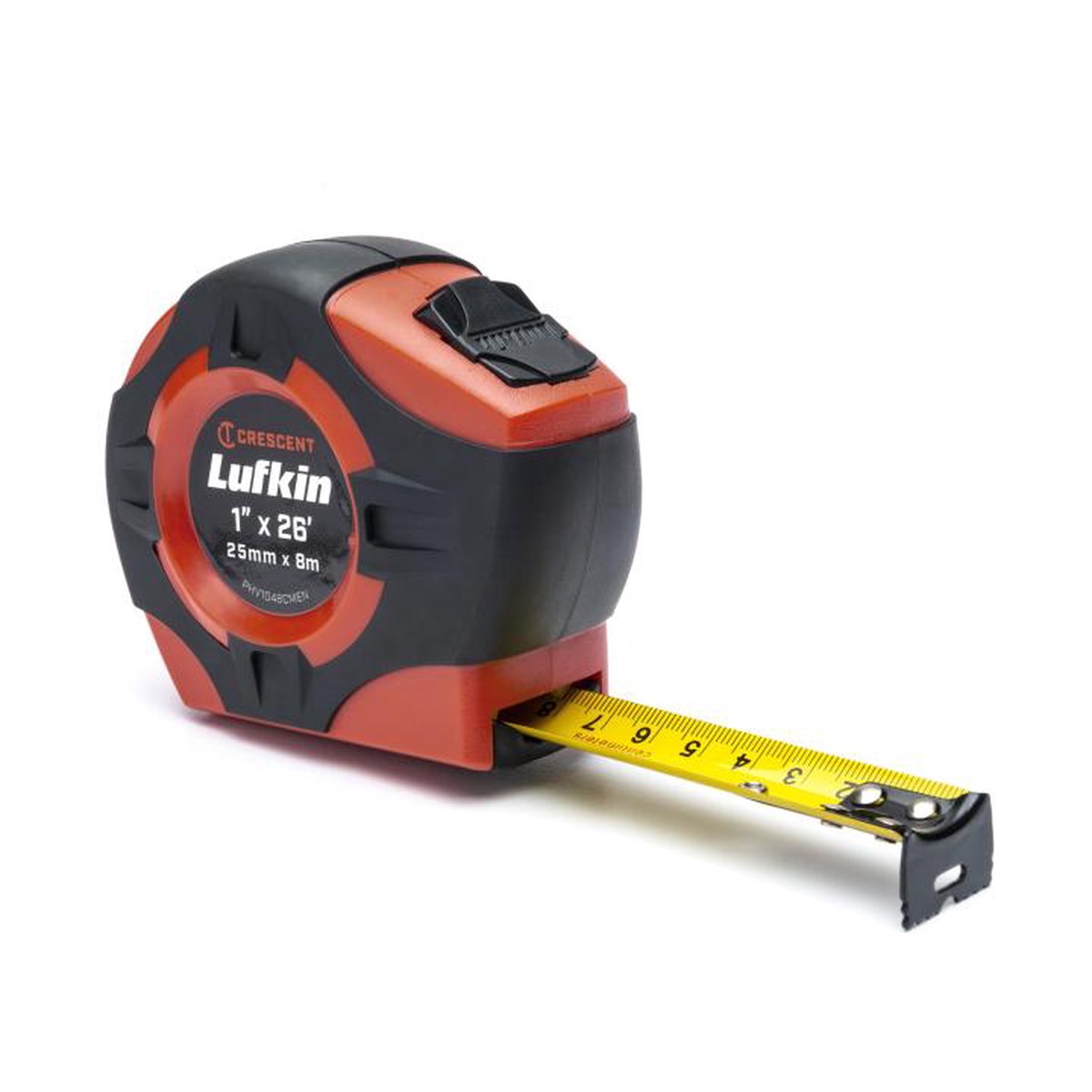 Measuring Tape - Crescent Lufkin 1 in x 26ft P1000 Series SAE/Metric Yellow Clad A30 Blade Power Return Tape Measure, PHV1048CMEN