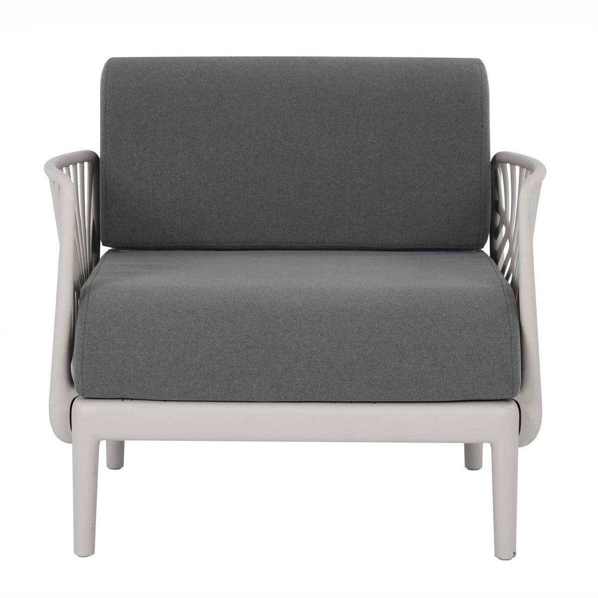 Outdoor Furniture - Patioflare GRS Recycled Plastic Leaf Modular Armchair, Grey, PF10814