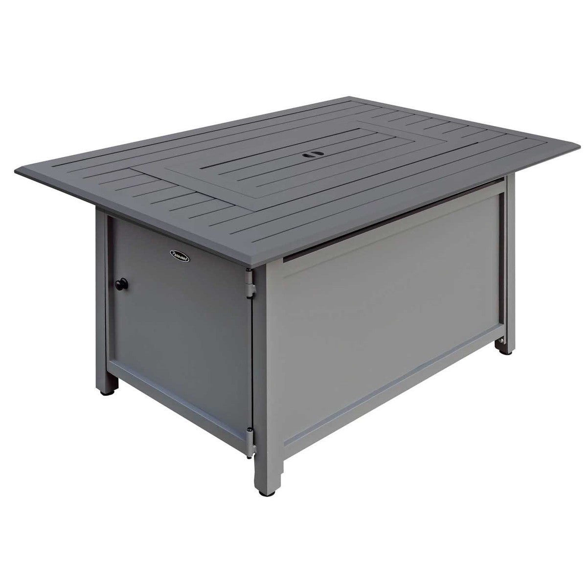 Outdoor Heater - JR Home - Paramount Gale Aluminum Convertible Fire Table, Rectangular, Battleship Grey, FP-341-GY 2