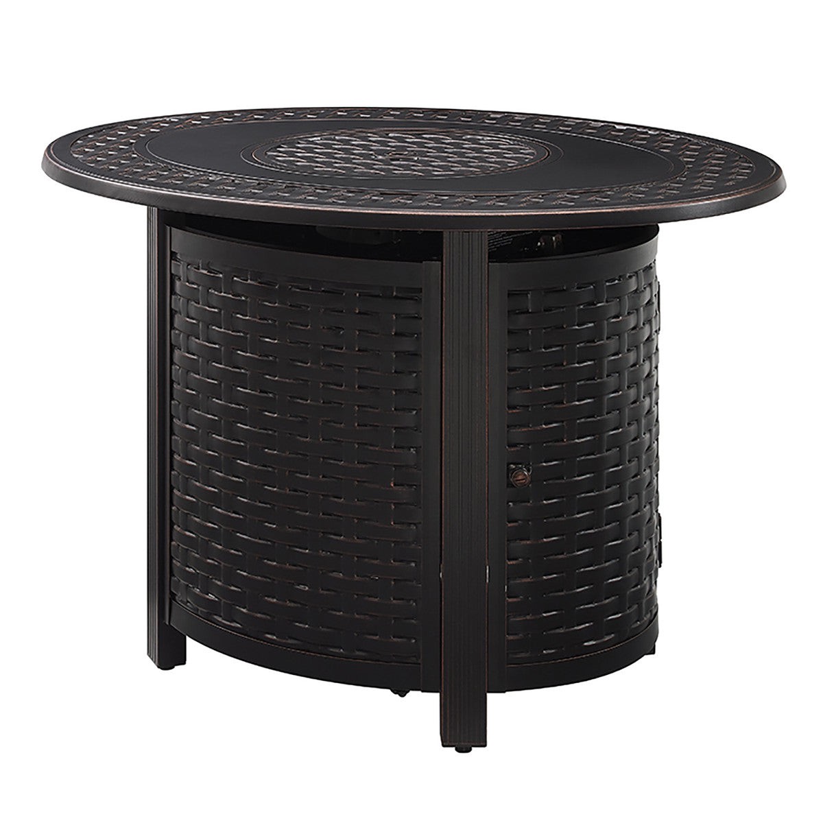 Outdoor Heater - JR Home - Paramount Thatch Convertible Aluminum Firepit, Oval, FP-450