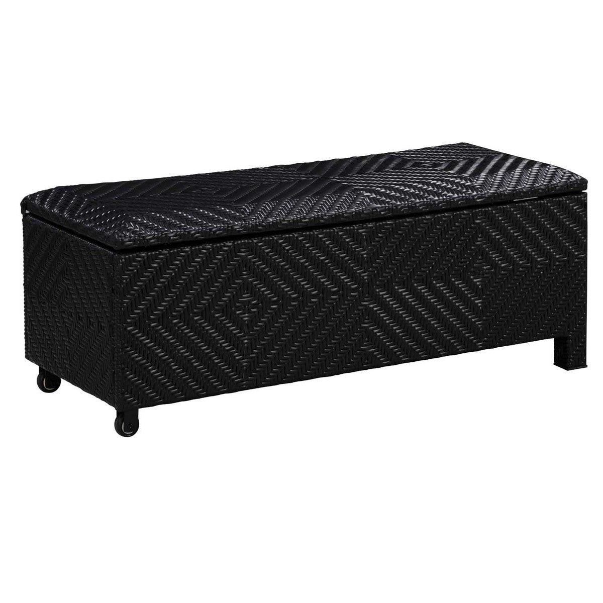 Outdoor Furniture - Patioflare Padded Wicker Deck Box-Bench Combo, 60 gallons capacity, PF10789