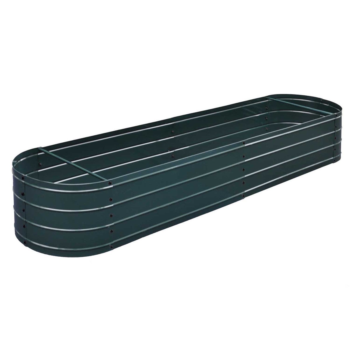 Planter - Grapevine Galvanized Steel Raised Garden Bed, Oval, 79IN, Green, PL10420 6A