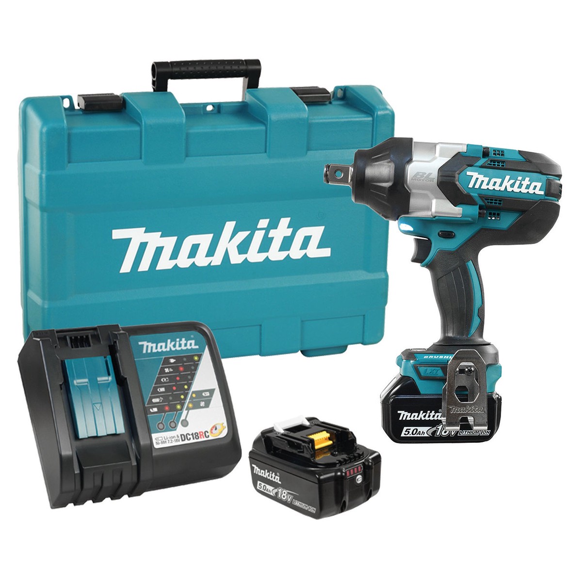 Impact Wrench - Makita 3/4" Cordless High Torque Impact Wrench with Brushless Motor, DTW1001RTE