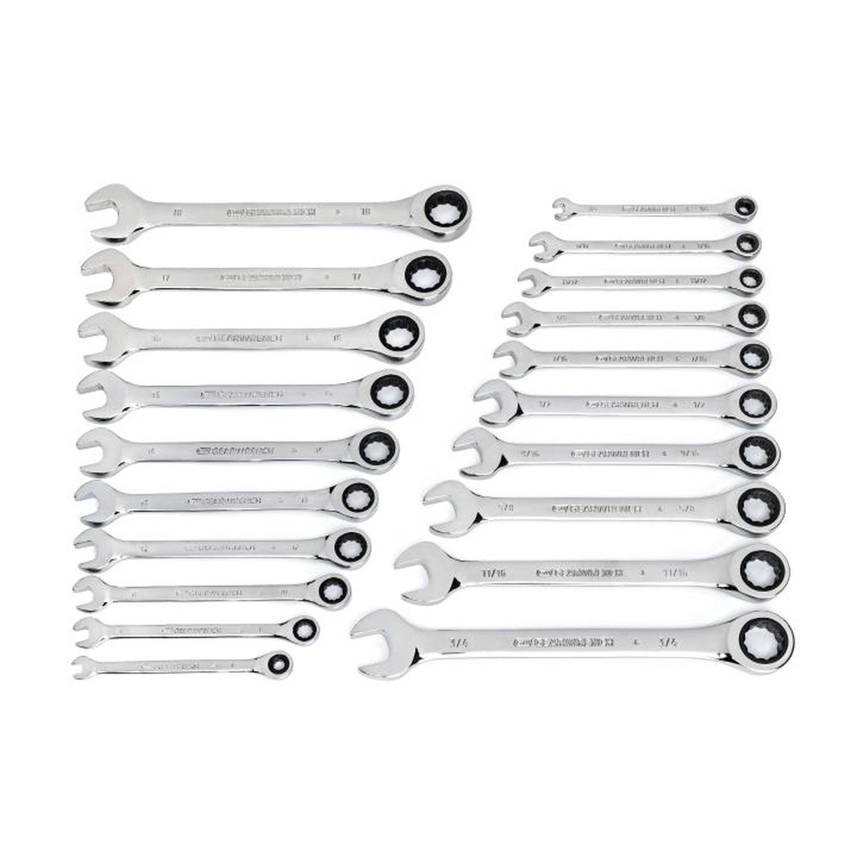 Wrench Set - Gearwrench 20-Piece 72-Tooth SAE/Metric Ratcheting Combination Wrench Set, 35720-6