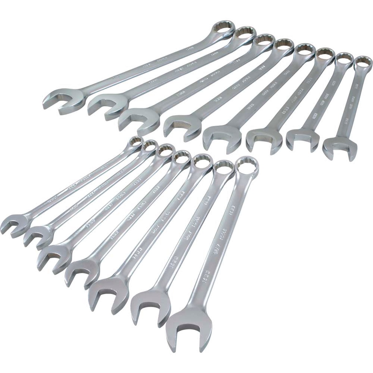 Wrench Set - Gray Tools 15 Piece 12 Point Metric Satin Chrome Combination Wrench Set, M215R