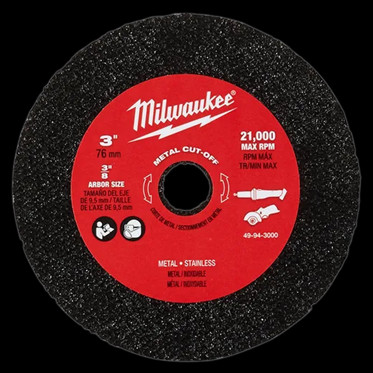 Cut-Off Wheel - Milwaukee 3" Metal Cut Off Wheel (Pack of 3), 49-94-3000