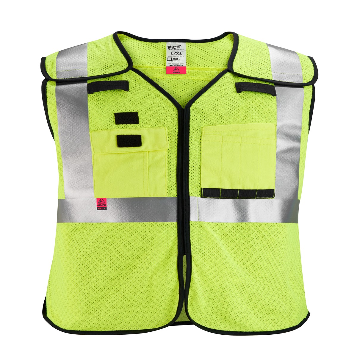 Hi-Vis Vest - Milwaukee Class 2 Breakaway High Visibility Yellow Mesh Safety Vest, 7 Pack, 48-73-521