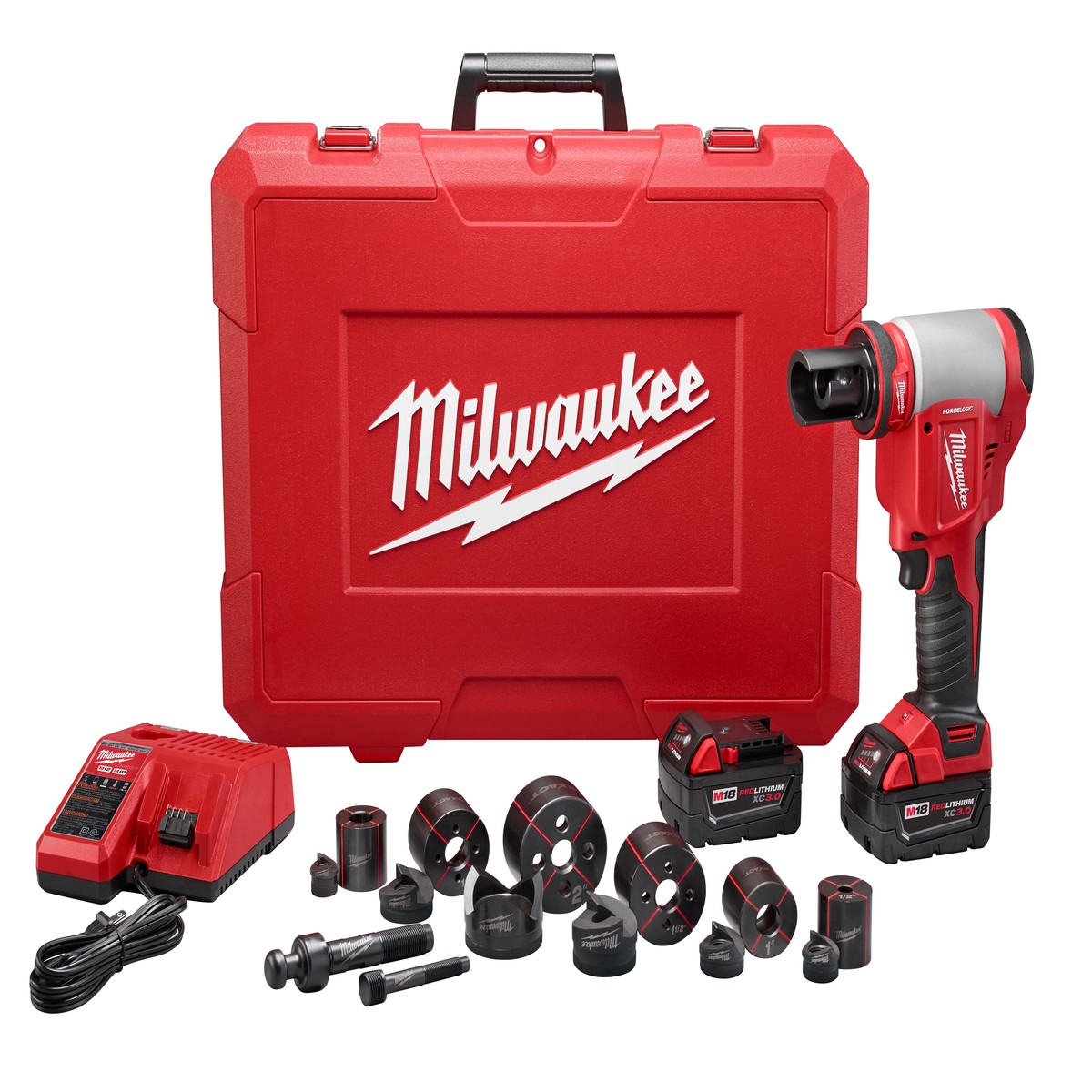 Knockout Tool Kit - Milwaukee M18 FORCE LOGIC 10T Knockout Tool Kit, 2676-22