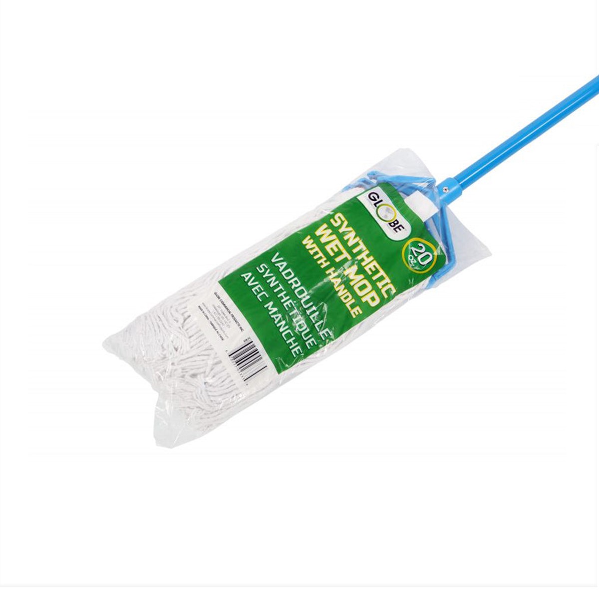 Mop & Handle - Globe Synthetic Combo Mop Set 20 Oz Mop With 54" Quick Release Handle, 3087C