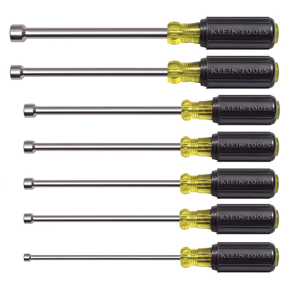 Nut Driver Set - Klein Tools Magnetic Nut Drivers, 6" Shafts, 7-Piece Set, 647M