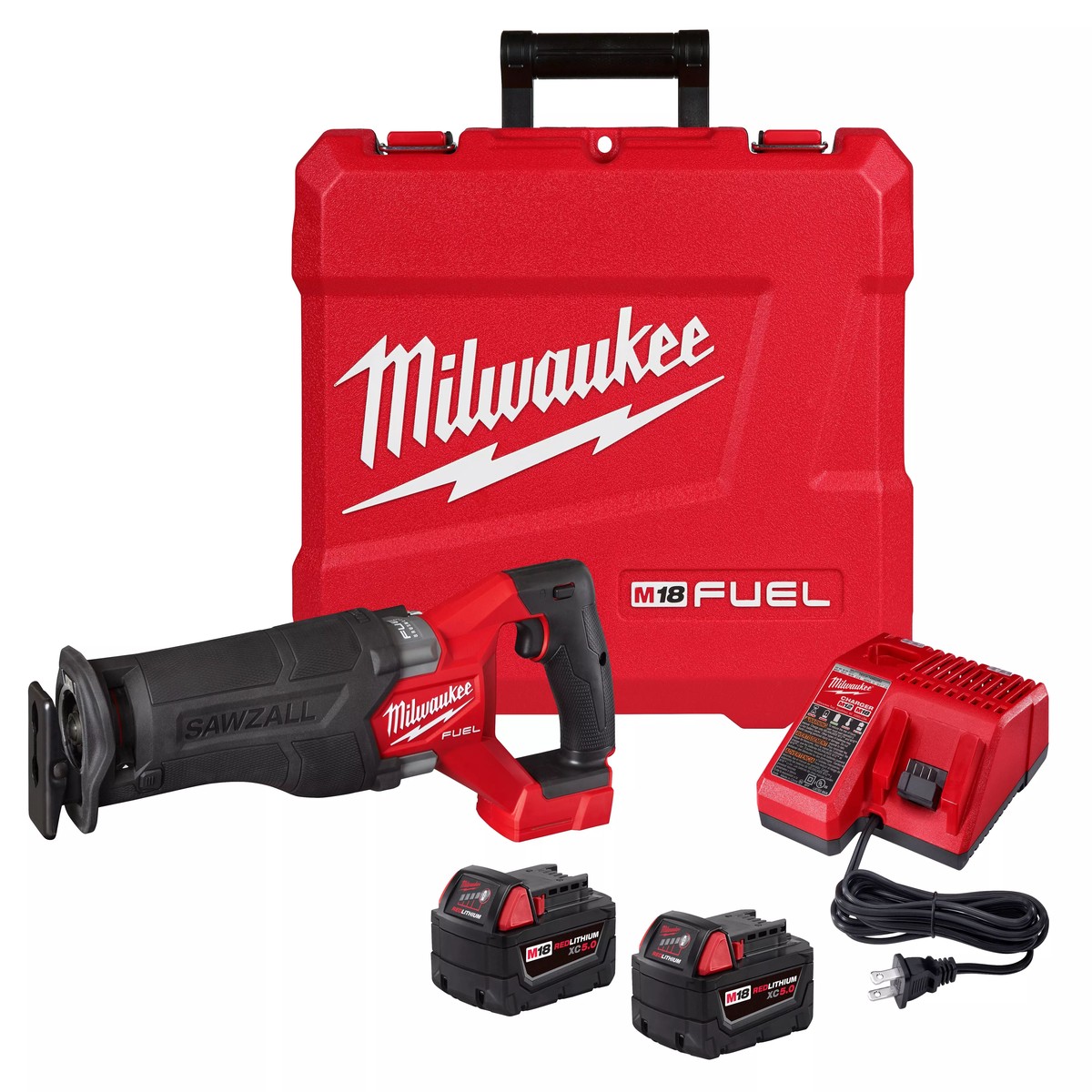 Reciprocating Saw Kit - Milwaukee M18 FUEL SAWZALL - 2 Battery XC5.0 Kit, 2821-22