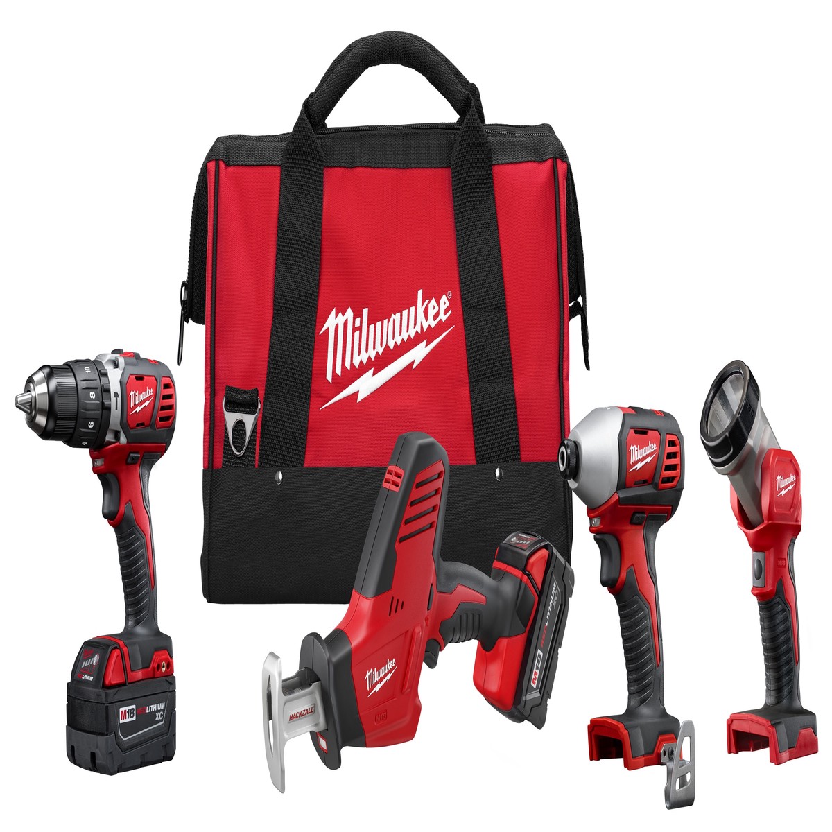Tool Kit - Milwaukee M18 Cordless LITHIUM-ION 4-Tool Combo Kit, 2695-24