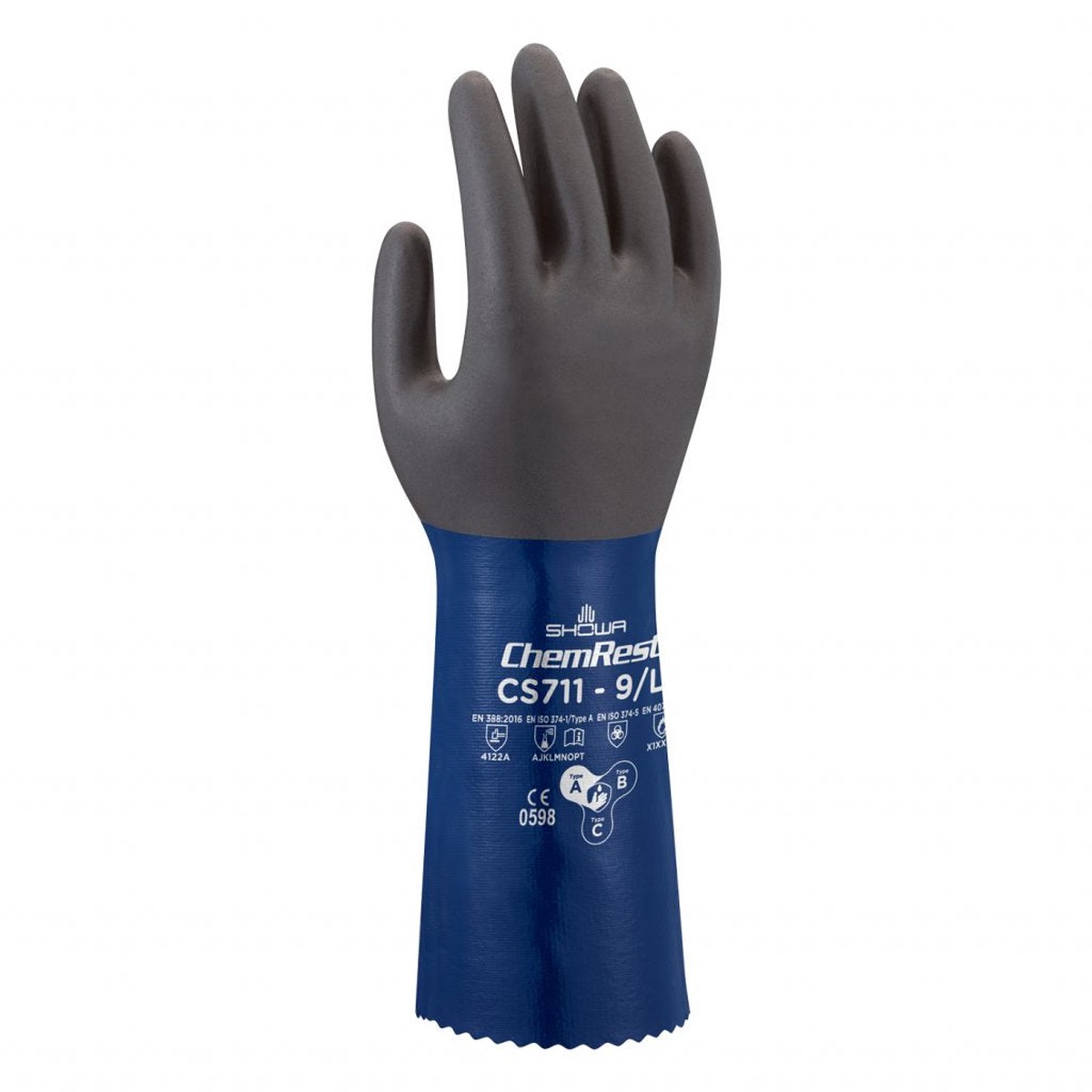 Chemical Resistant Gloves - SHOWA Nitrile Polyester Gloves Latex Free - CS711