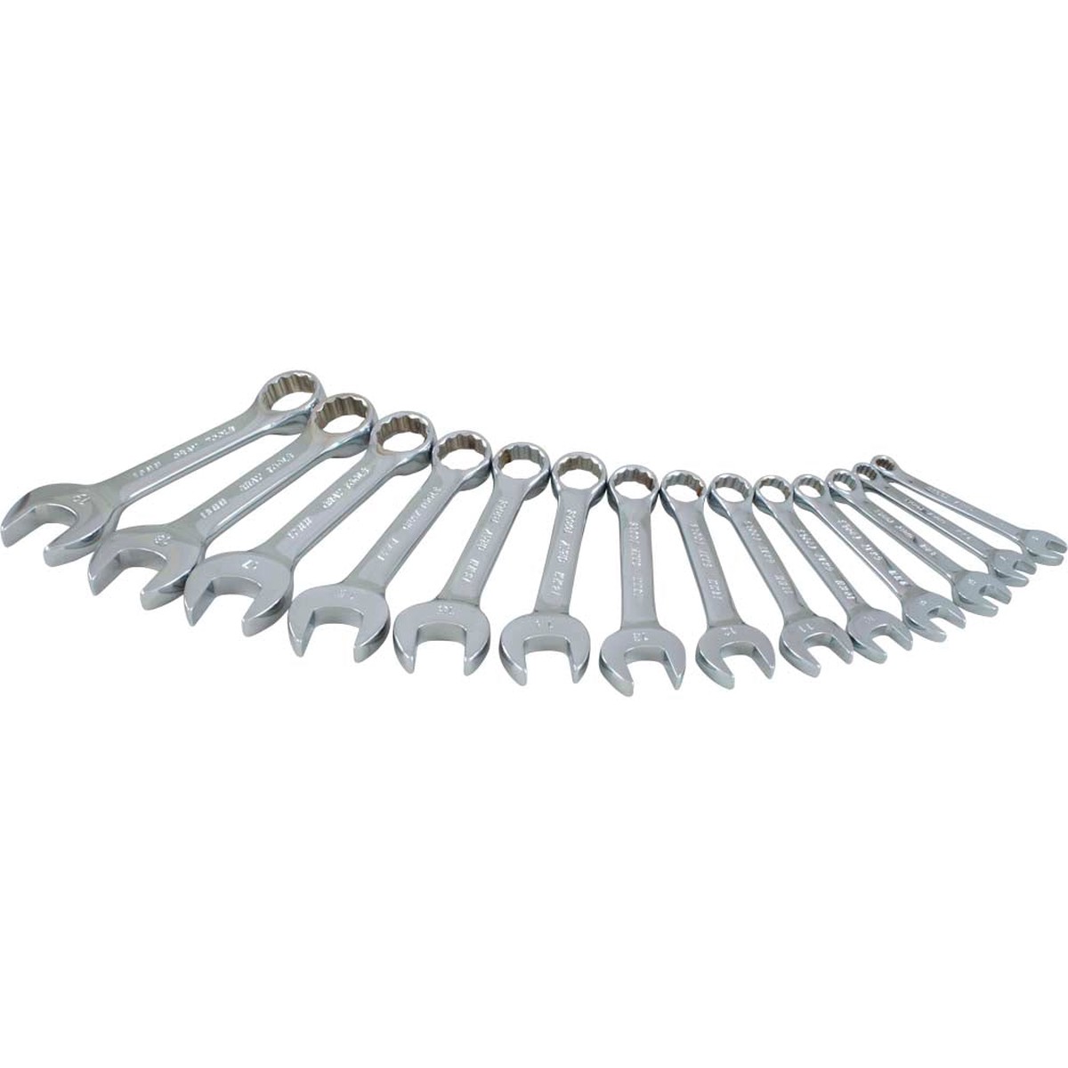 Wrench Set - Gray Tools 14 Piece 12 Point Metric Stubby Mirror Chrome Wrench Set, 64814