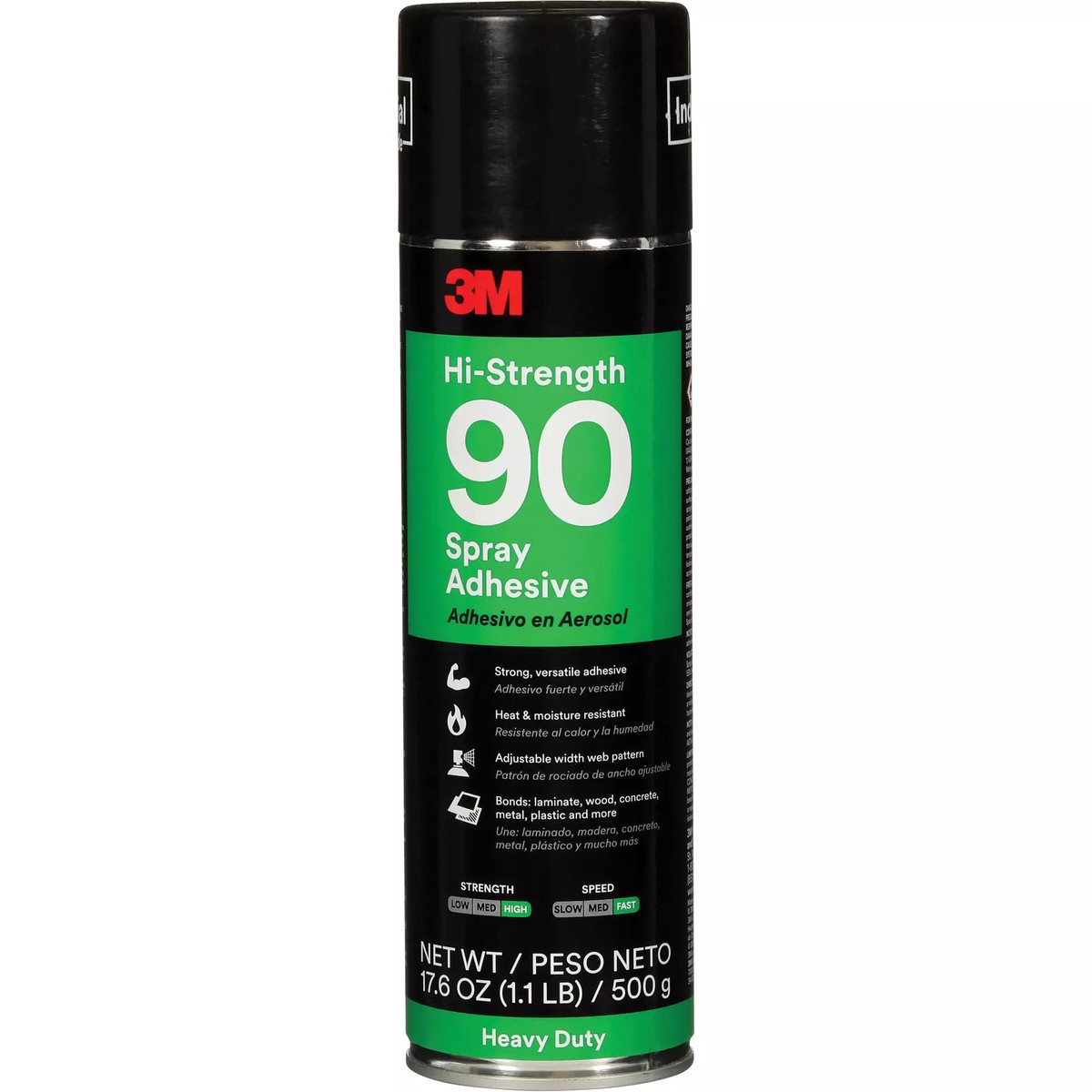 Adhesive Spray - 3M Hi-Strength 90 Spray Adhesive Clear, Net Wt 17.6 oz, 90-24OZ-IND