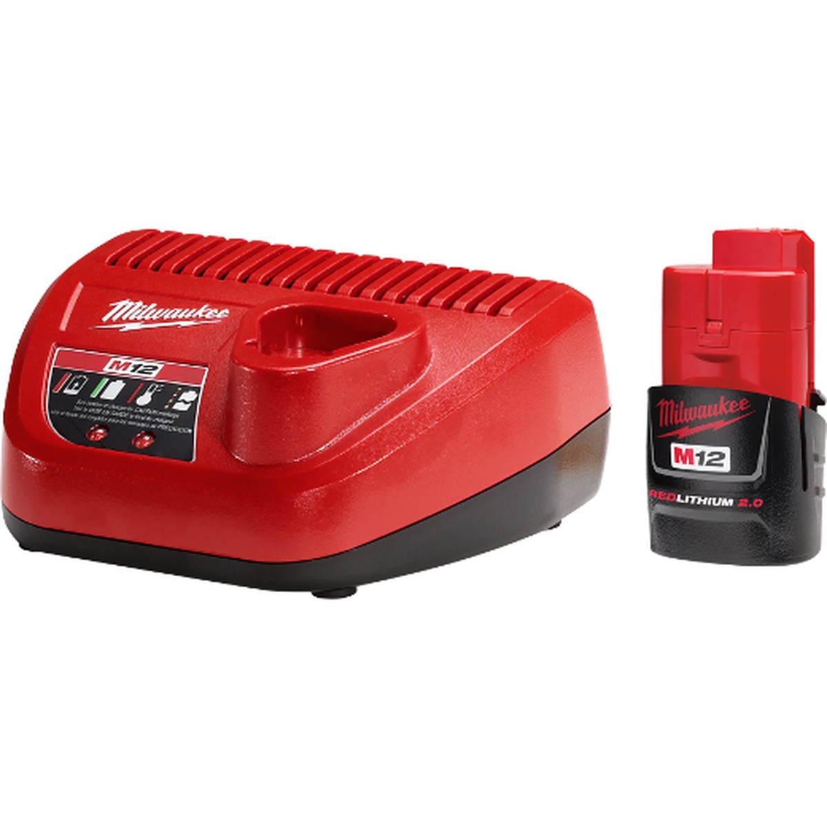 Battery Charger - Milwaukee M12 2.0 Starter Kit, 48-59-2420