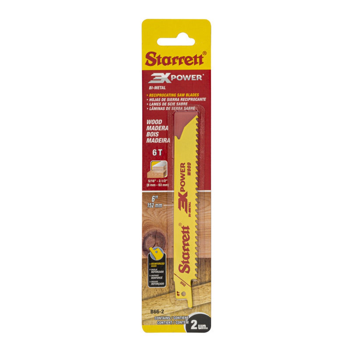Blade - Starrett Metal Cut 6" Reciprocating Saw Blade, 2-Pack, B66-2