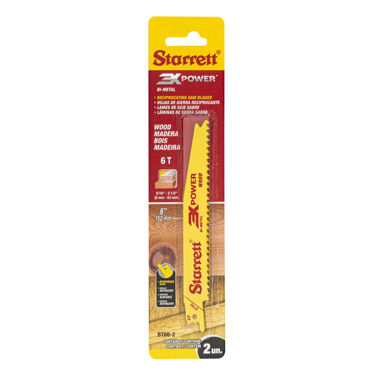 Blade - Starrett Wood Cut 6" Reciprocating Saw Blade, 2-Pack, 16985