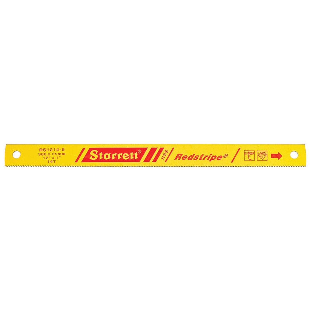 Hacksaw Blade - Starrett 12" Solid High Speed Steel Power Hacksaw Blade, RS1214-5
