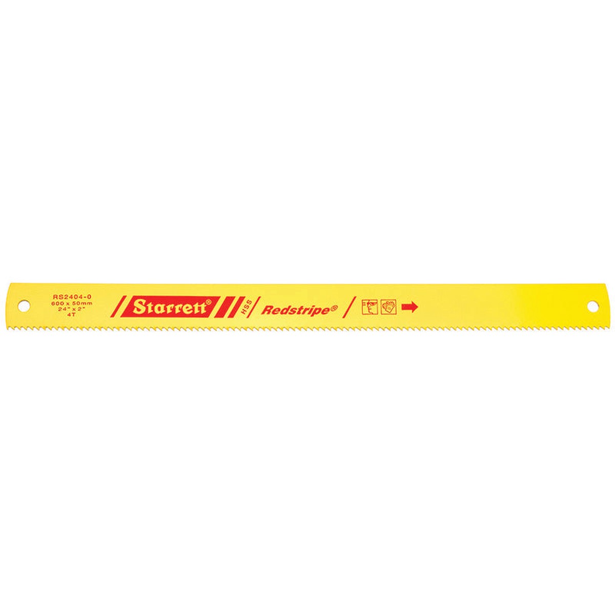 Hacksaw Blade - Starrett 24" Solid High Speed Steel Power Hacksaw Blade, RS2404-0