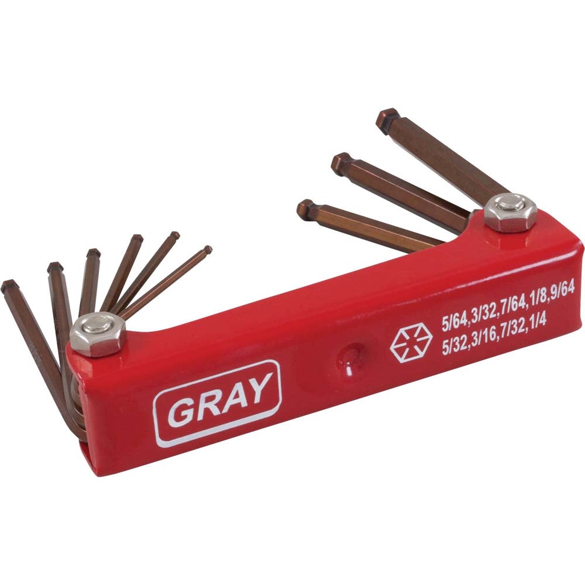 Hex Key Set - Gray Tools 9 Piece SAE Folding Hex Key Set - Ball End, 69949