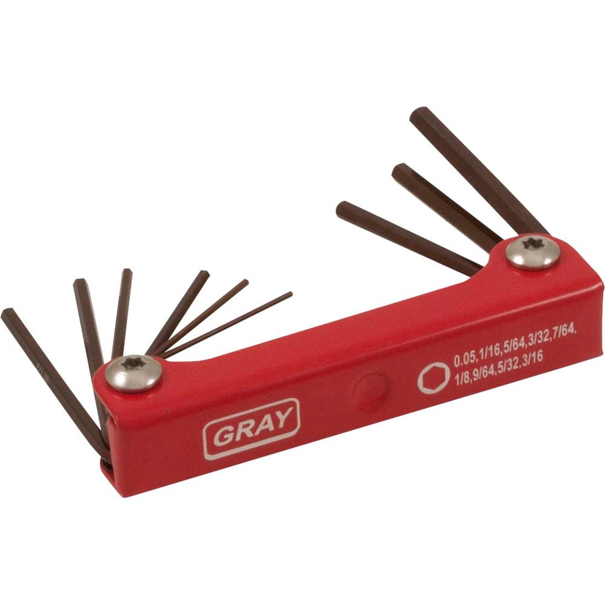 Hex Key Set - Gray Tools 9 Piece SAE Short Folding S2 Hex Key Set, 69958