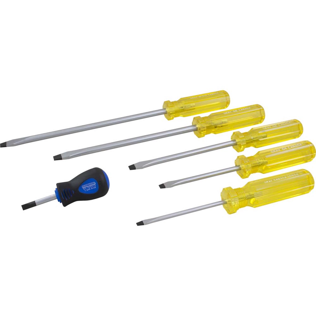 Screwdriver Set - Gray Tools 6 Piece Slotted Screwdriver Set, SCD06