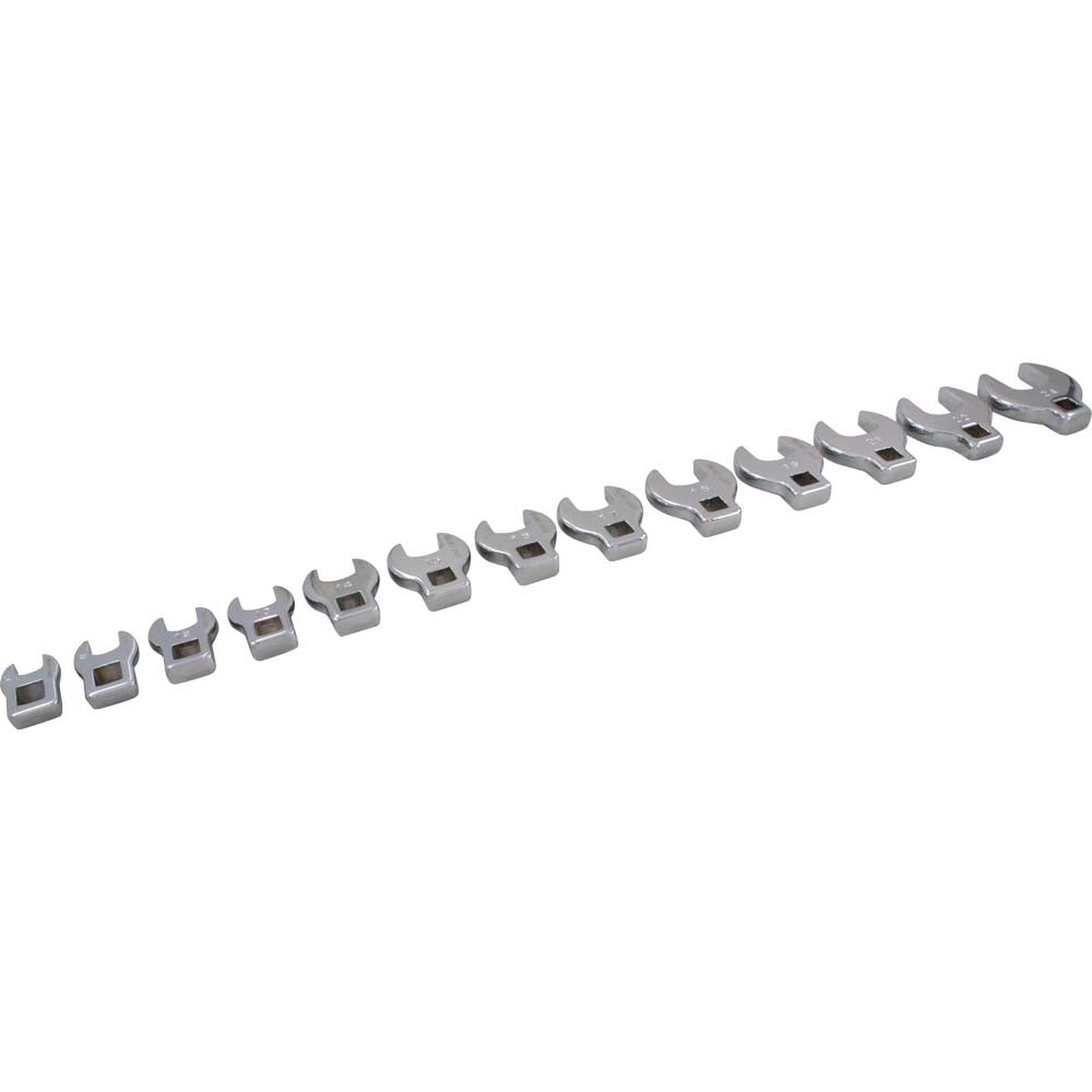 Wrench Set - Gray Tools 13 Piece 3/8" Dr. Metric Open End Crowfoot Wrench Set, 64913