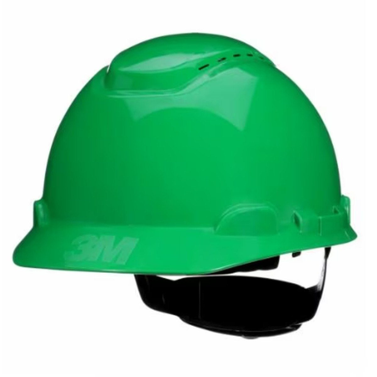 Hard Hat - 3M SecureFit Hard Hat with UVicator, Vented, Green, 4-Point Pressure Suspension, H-704SFV-UV