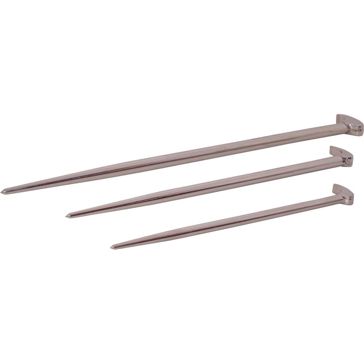Pry Bar - Gray Tools 3 Piece Rolling Head Pry Bar Set Nickel Plated Finish, 73923
