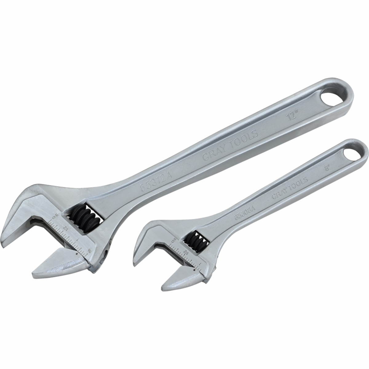 Wrench Set - Gray Tools 2 Piece Industrial Adjustable Wrench Set, AW812S