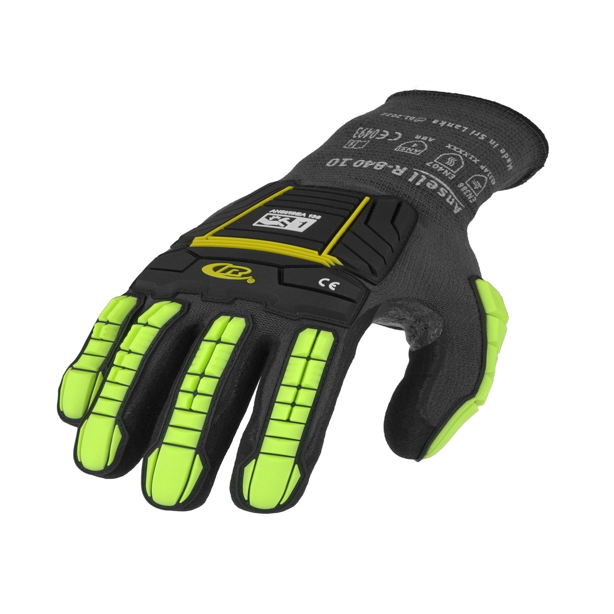 Anti-Impact Gloves - Ansell Ringers Nitrile Half-Dipped Impact Glove, R840