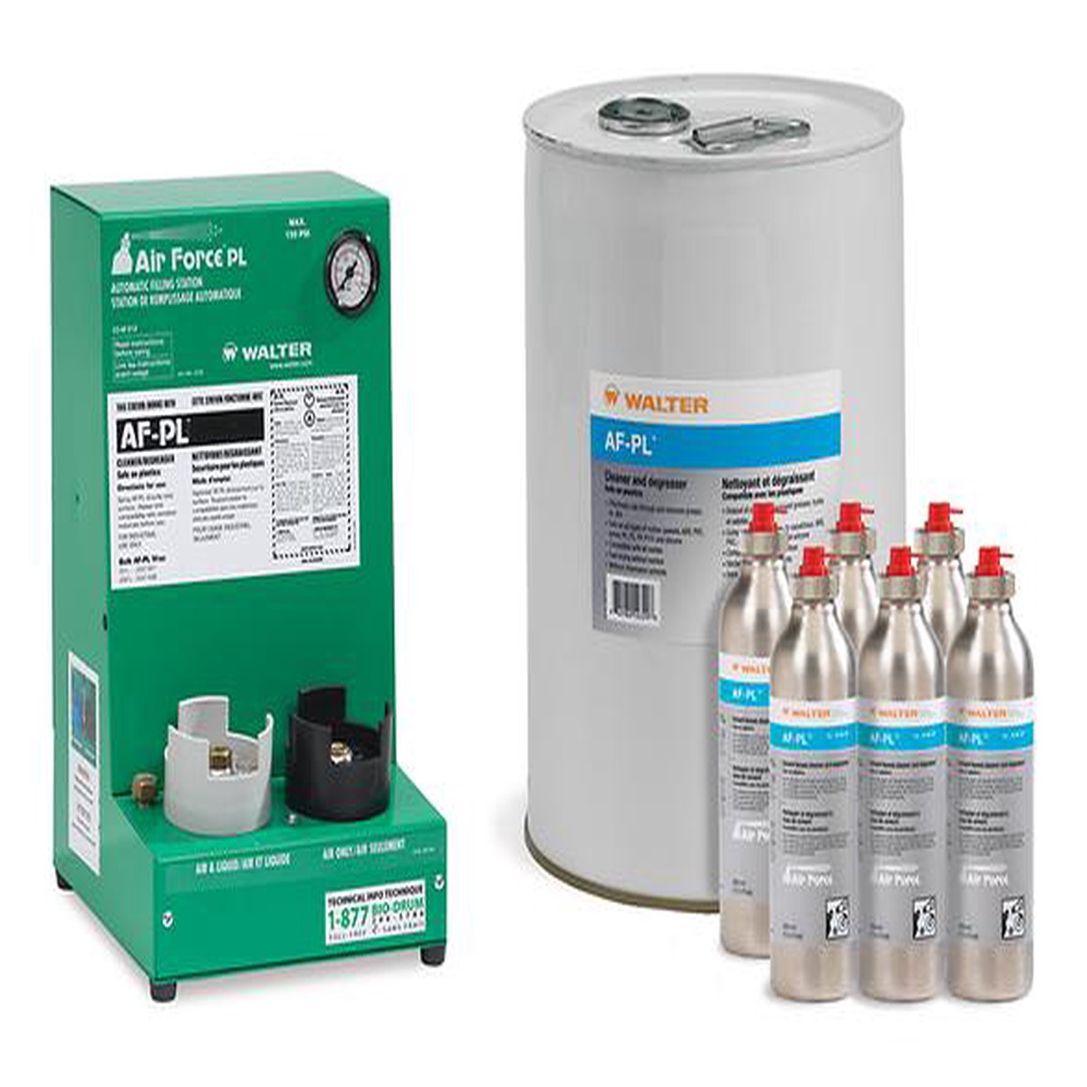 Degreaser - Walter AIR FORCE Aerosol Refill Station Kit, Various Sizes, 53M012AFPLP / 53M012AFPLD