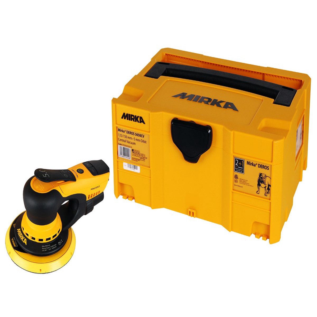 Orbital Sander - Mirka DEROS 6 in Vacuum-Ready Electric Sander, 5.0mm Orbit, w/Case, MID65020CAUS