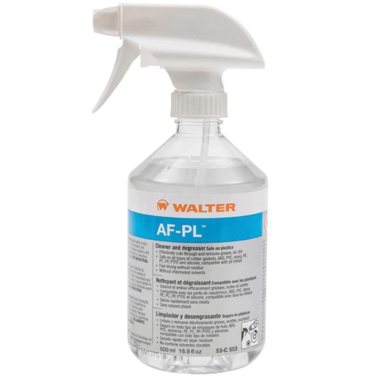 Degreaser - Walter AF-PL Plastic Safe Heavy-Duty Degreaser/Cleaner, Various Sizes, 53C55