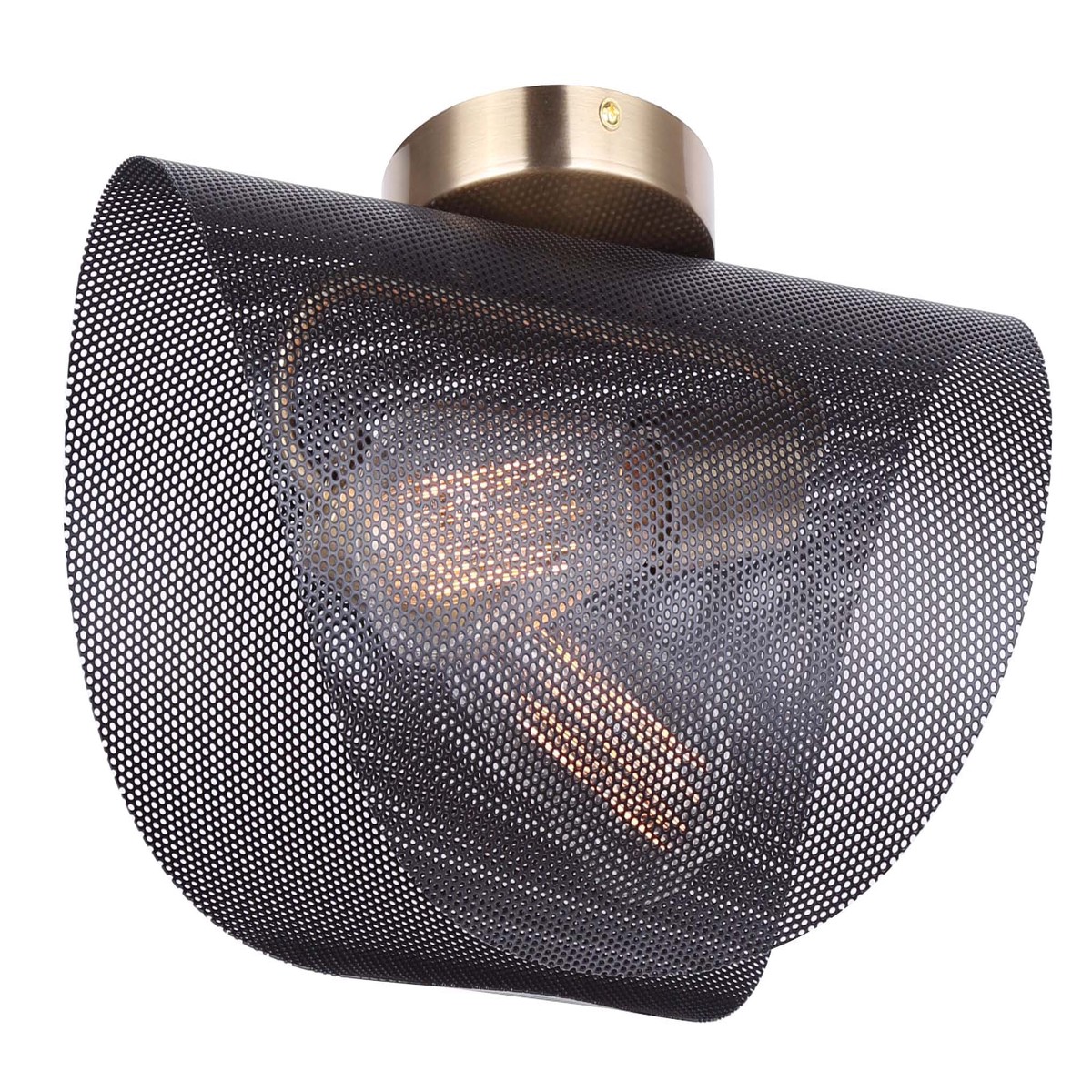 Flush Mount Light - Canarm HUXLEE Black-Gold, IFM1131A15BKG