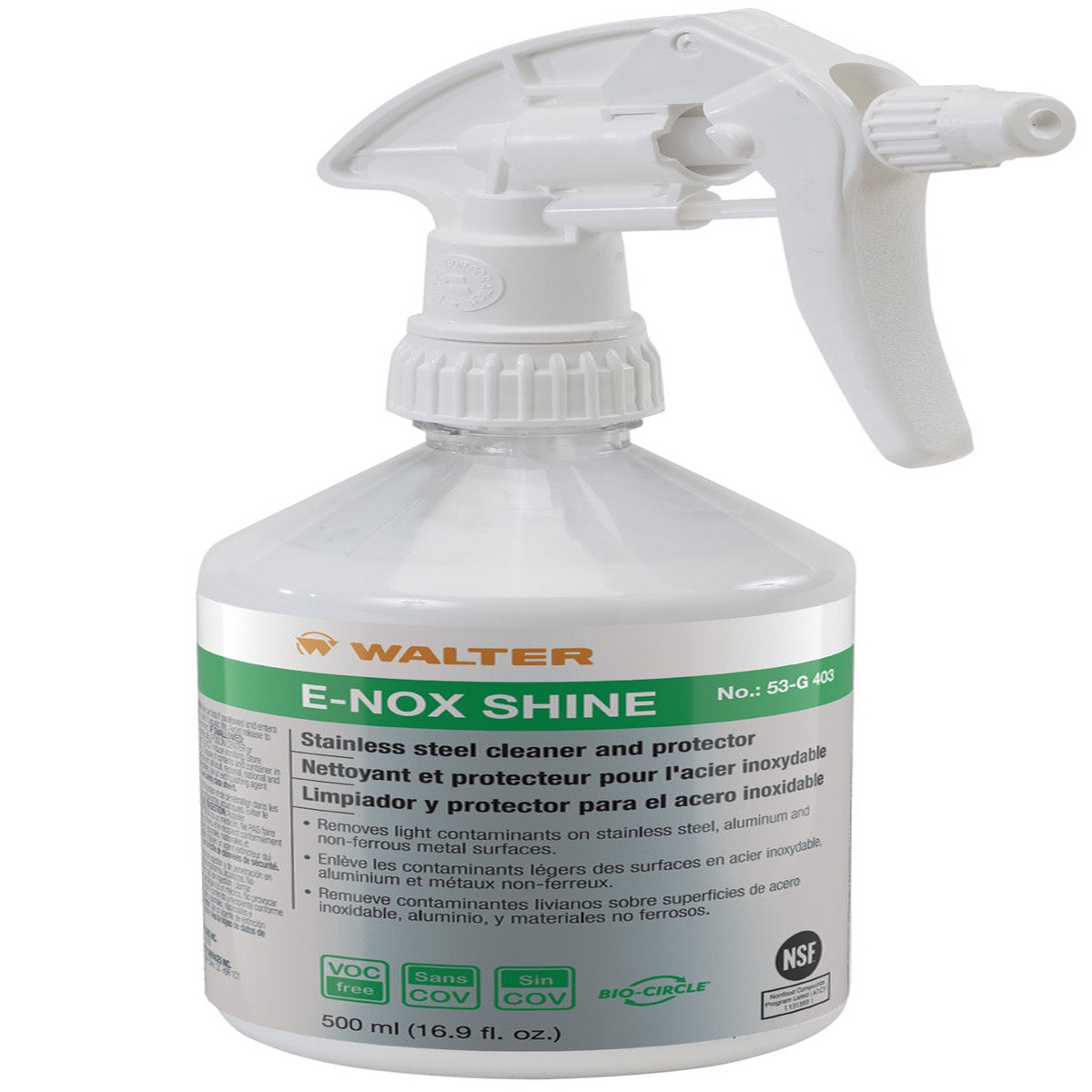 Stainless Steel Cleaner - Walter E-NOX SHINE Stainless Steel Cleaner & Protector, Various Sizes, 53G40