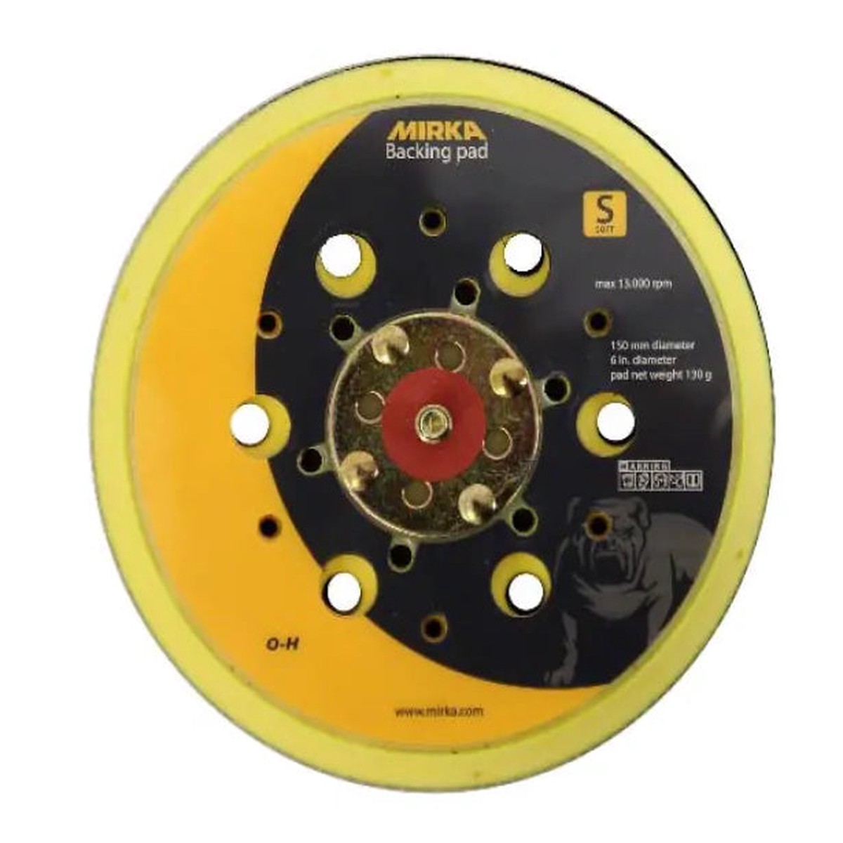 Abrasive Back-up Pad - Mirka 6" Multi Hole Grip Faced Soft Backing Pad, 916SGV48