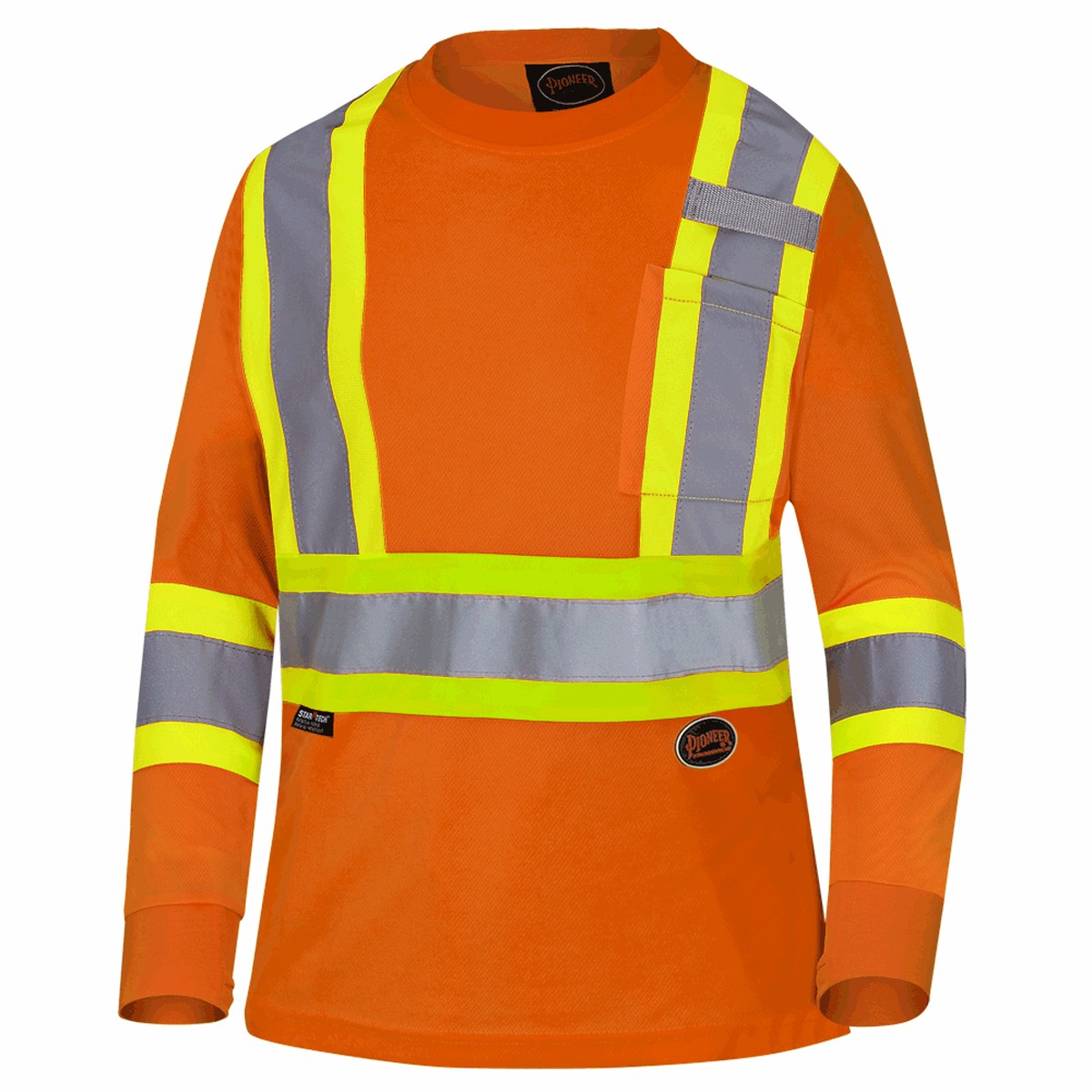 Long-Sleeved Shirt - Pioneer Women's Hi-Viz Birds-Eye Polyester Safety Shirt 6968 / 6969