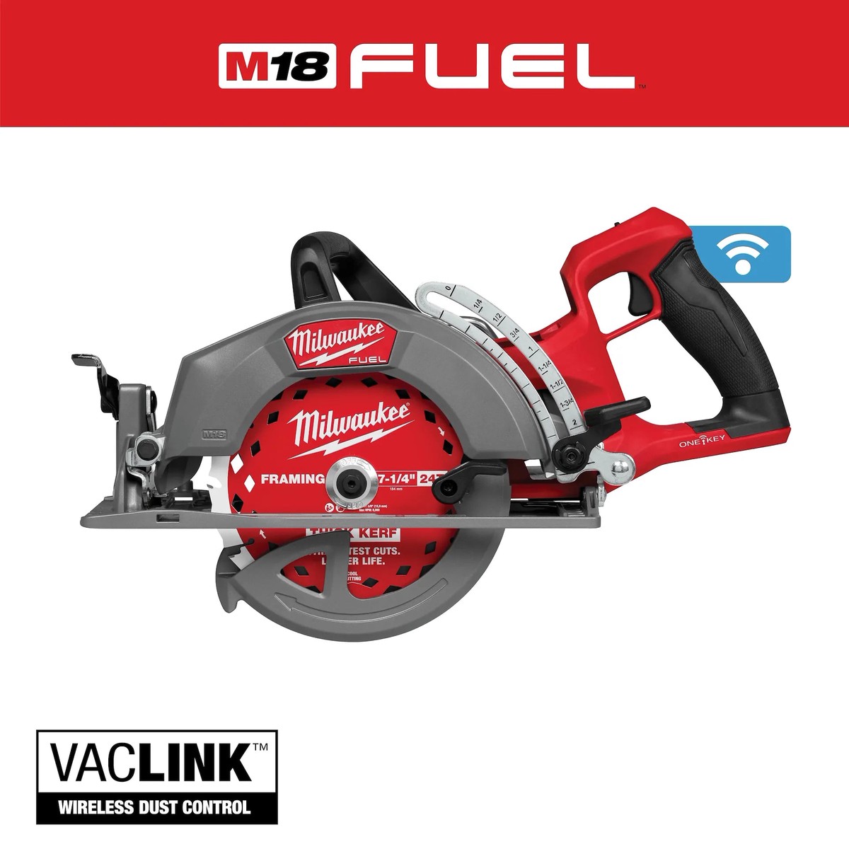 Circular Saw - Milwaukee M18 FUEL 7-1/4" Rear Handle Circular Saw w/ONE-KEY (Tool Only), 2931-20