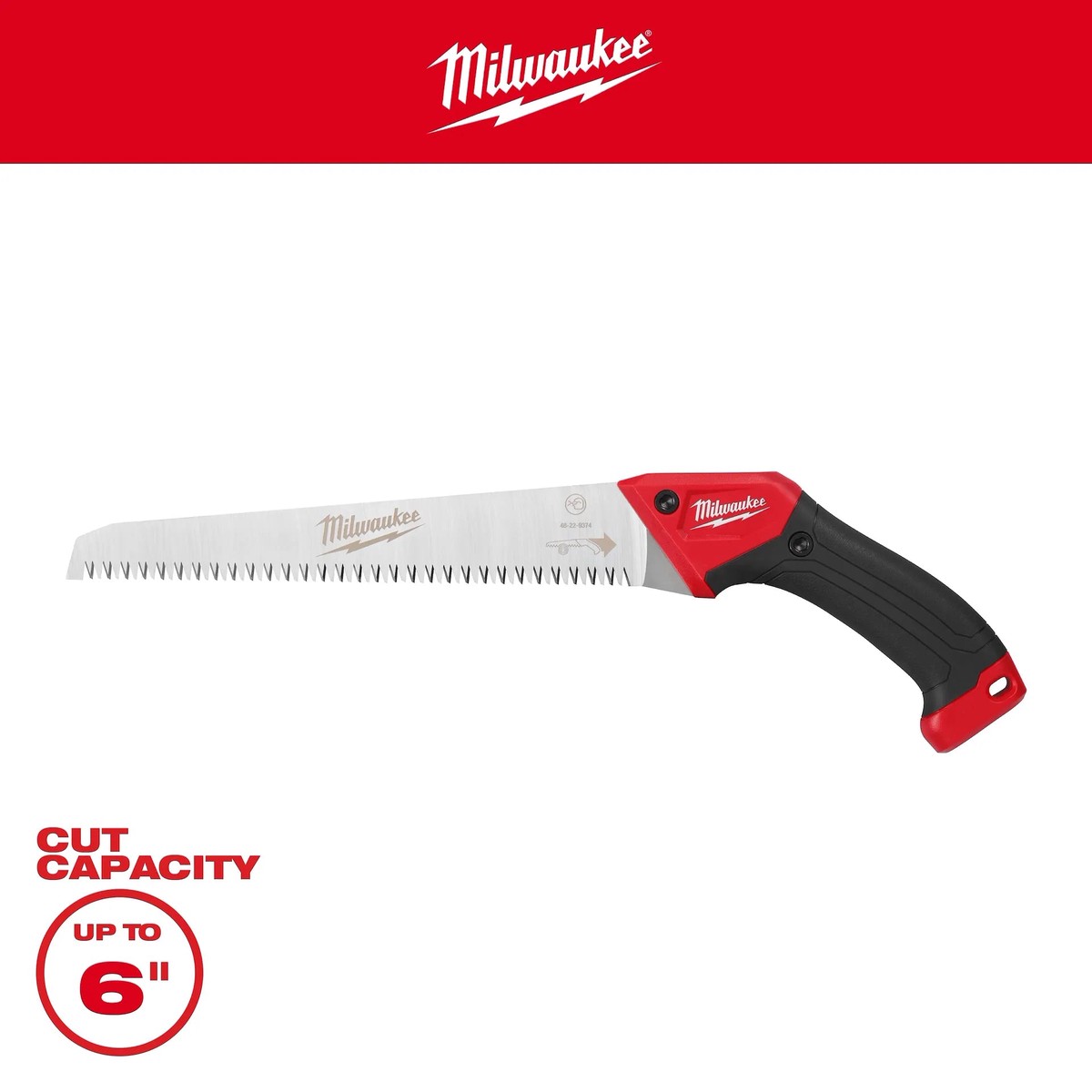 Hand Saw - Milwaukee 10 Fixed Pruning Saw Straight Blade, 48-22-9374