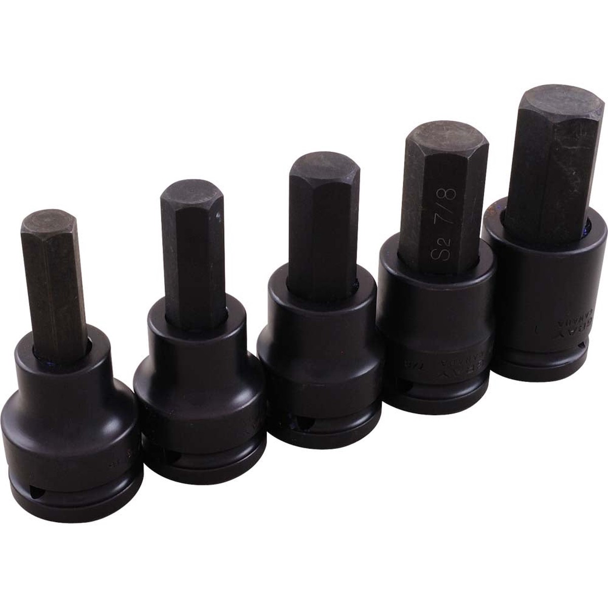 Socket Set - Gray 3/4" Drive 5 Piece SAE Impact Hex Head Socket Set, 45805